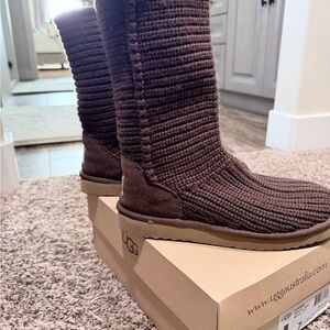 UGG Chestnut Knit Mid-Calf Boots